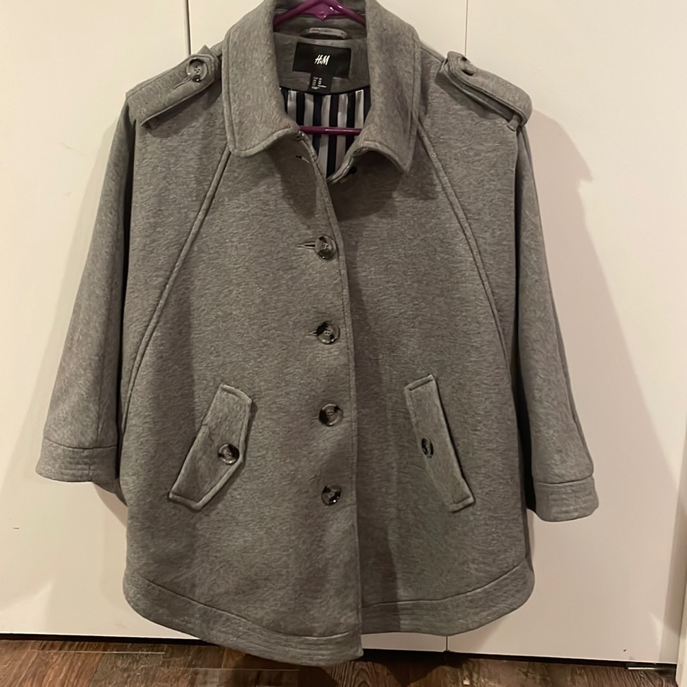 H&M Gray Cape Jacket Coat